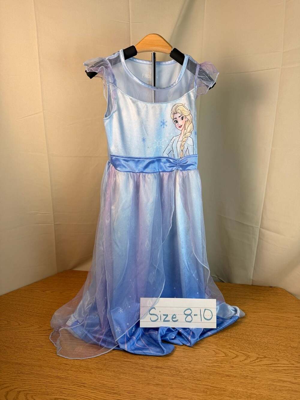 Disney Frozen Elsa Girls Fantasy Nightgown Sleepwear Dress Size 8-10